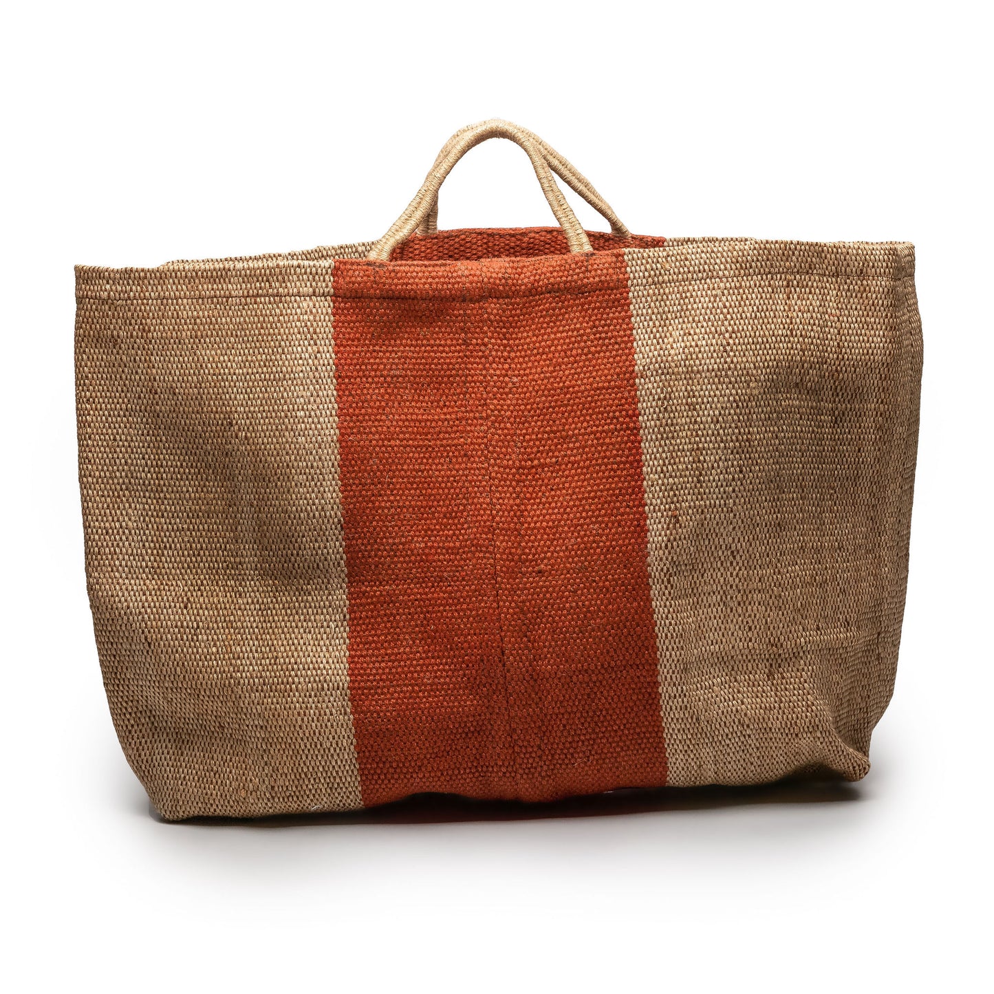 Extra Large Jute Poresh with Wide Orange Stripe