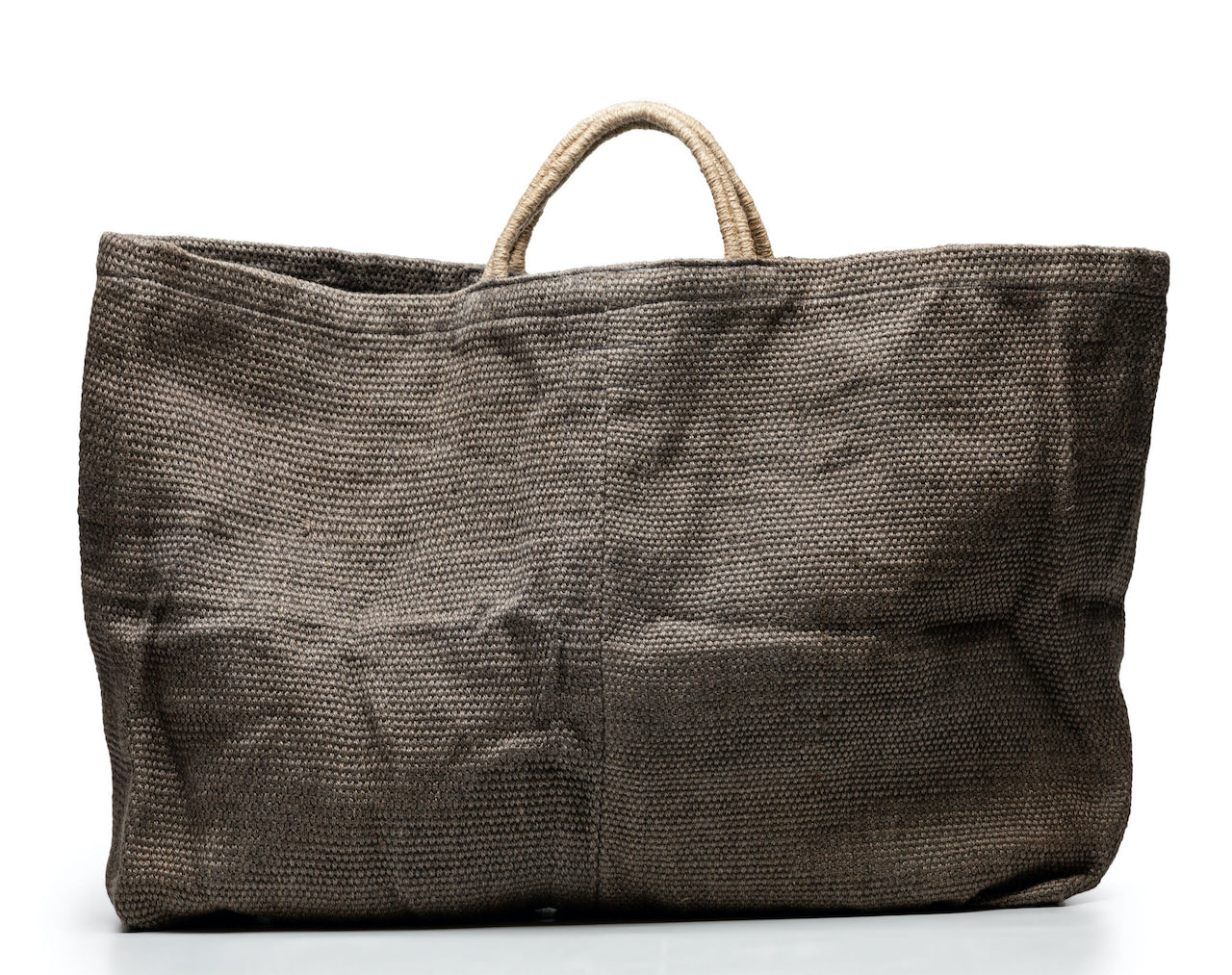 Extra Large Jute Poresh Grey with Nat Handle
