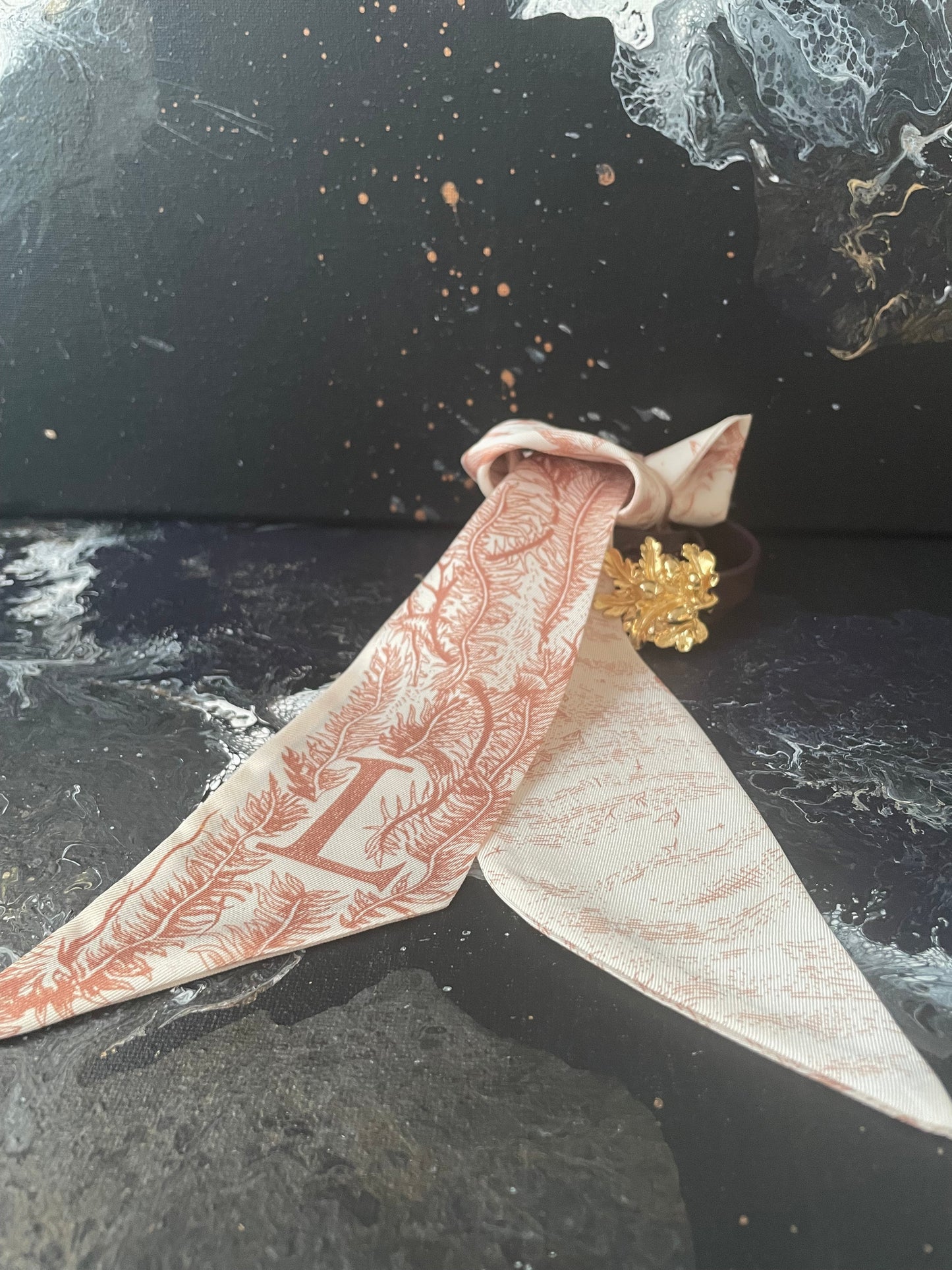 MONOGRAM SKINNY SCARF L