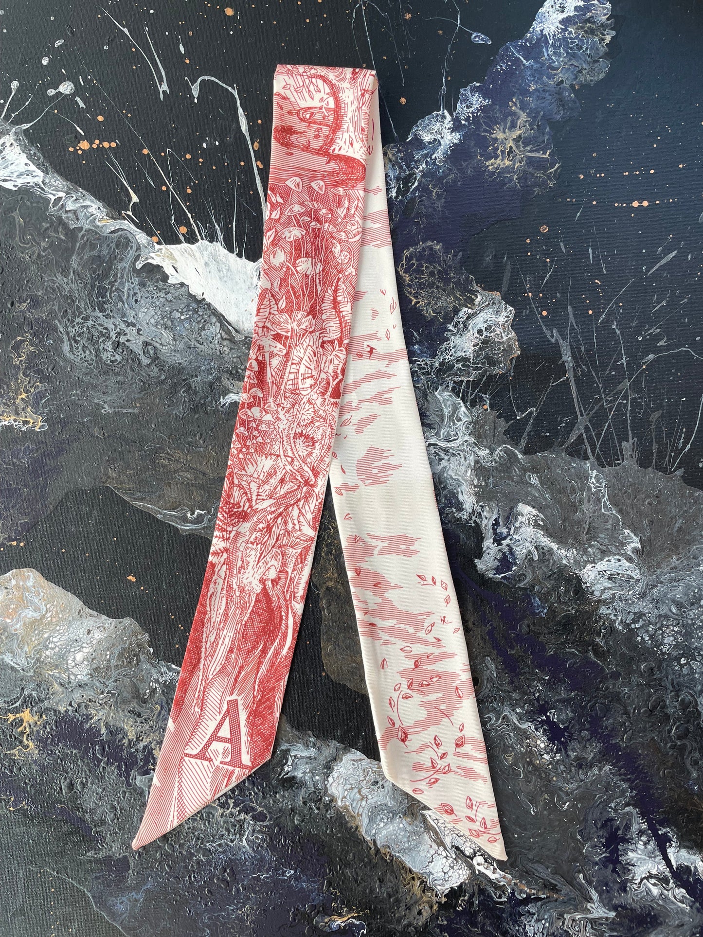 MONOGRAM SKINNY SCARF A