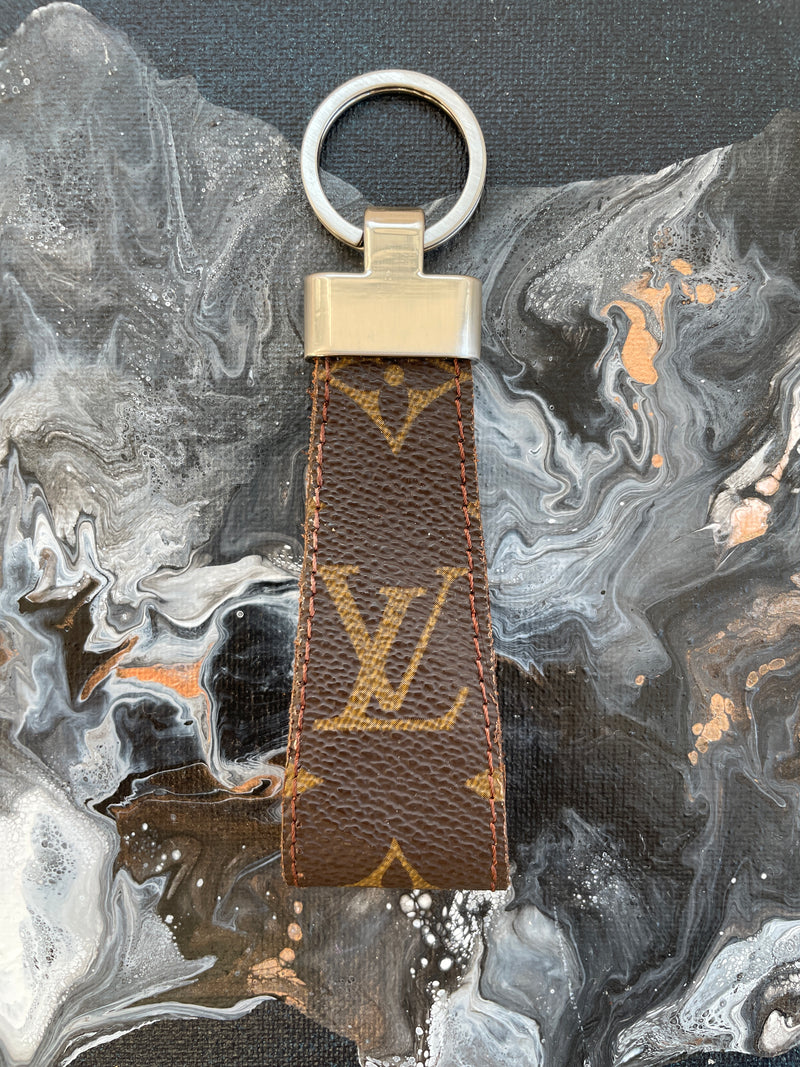 Upcycled Louis Vuitton Leather Keychain Keyfob