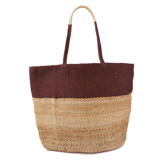 Large Hand Woven Jute Bag Brown