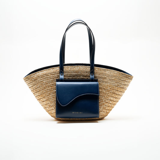 LE GRAND PANIER WAVE - NATURAL & NAVY