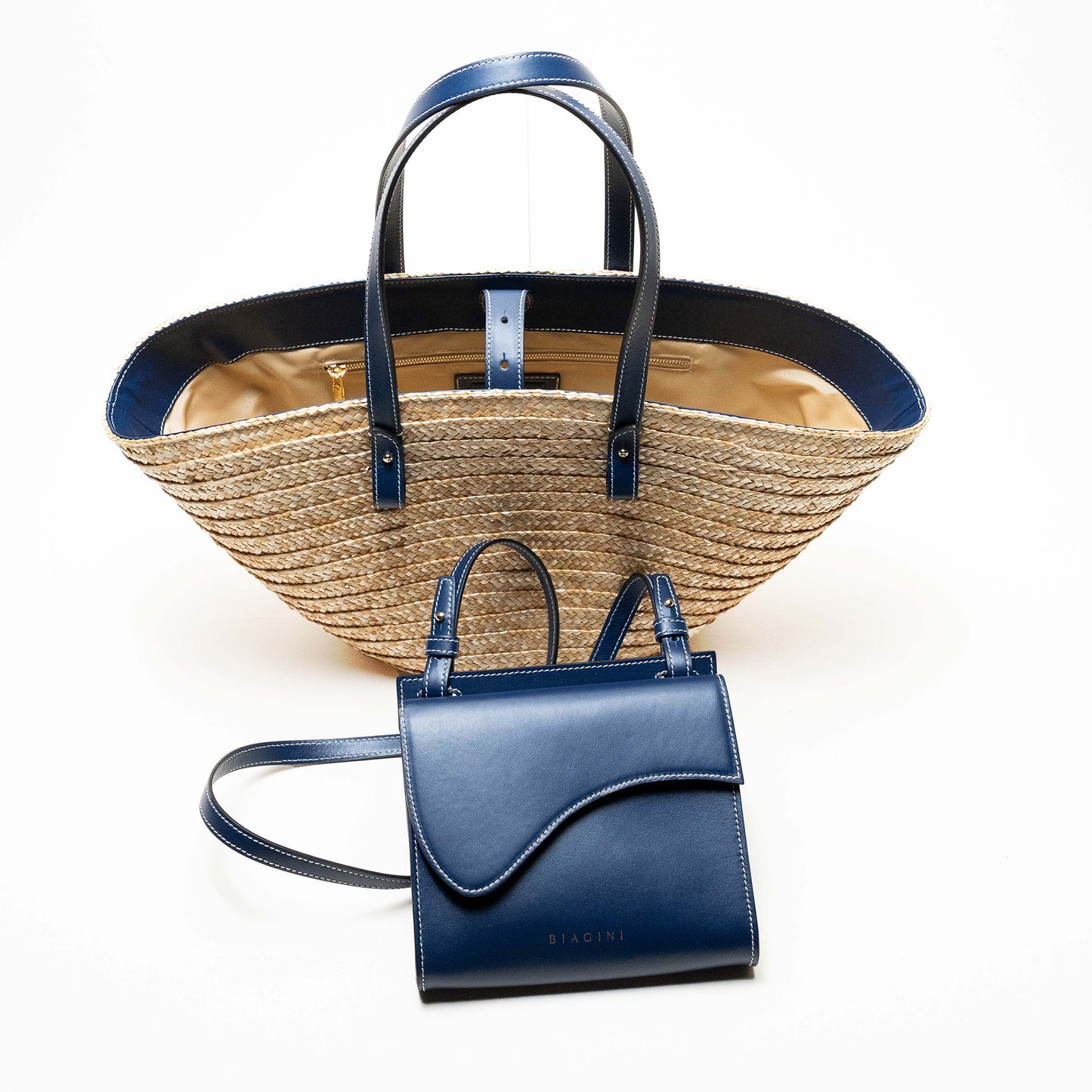 LE GRAND PANIER WAVE - NATURAL & NAVY