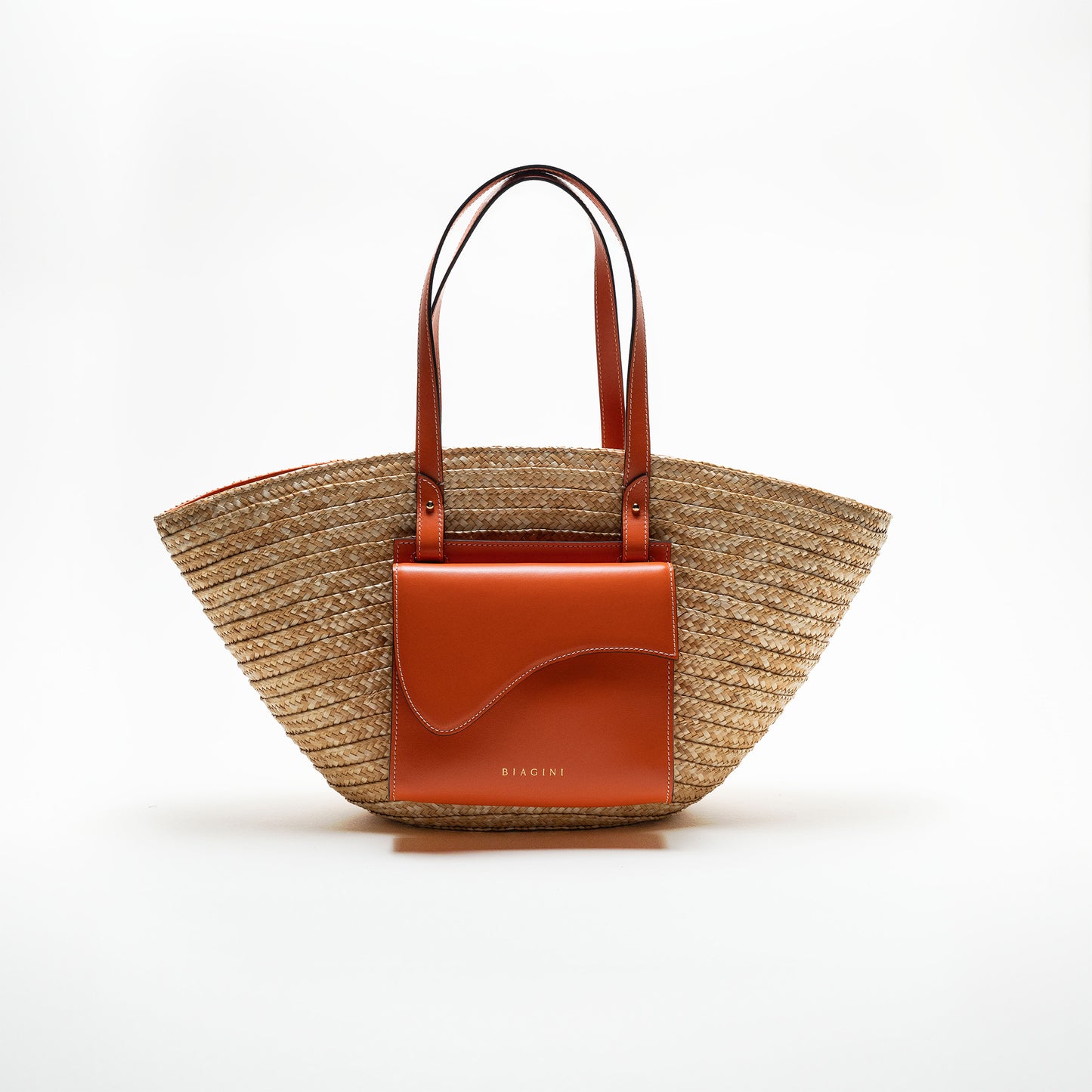 LE GRAND PANIER WAVE - NATURAL & ORANGE
