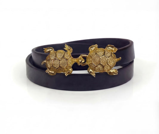 Mimi di N Turtles pattern Vintage Buckle, circa. 1975 - Animal Collection