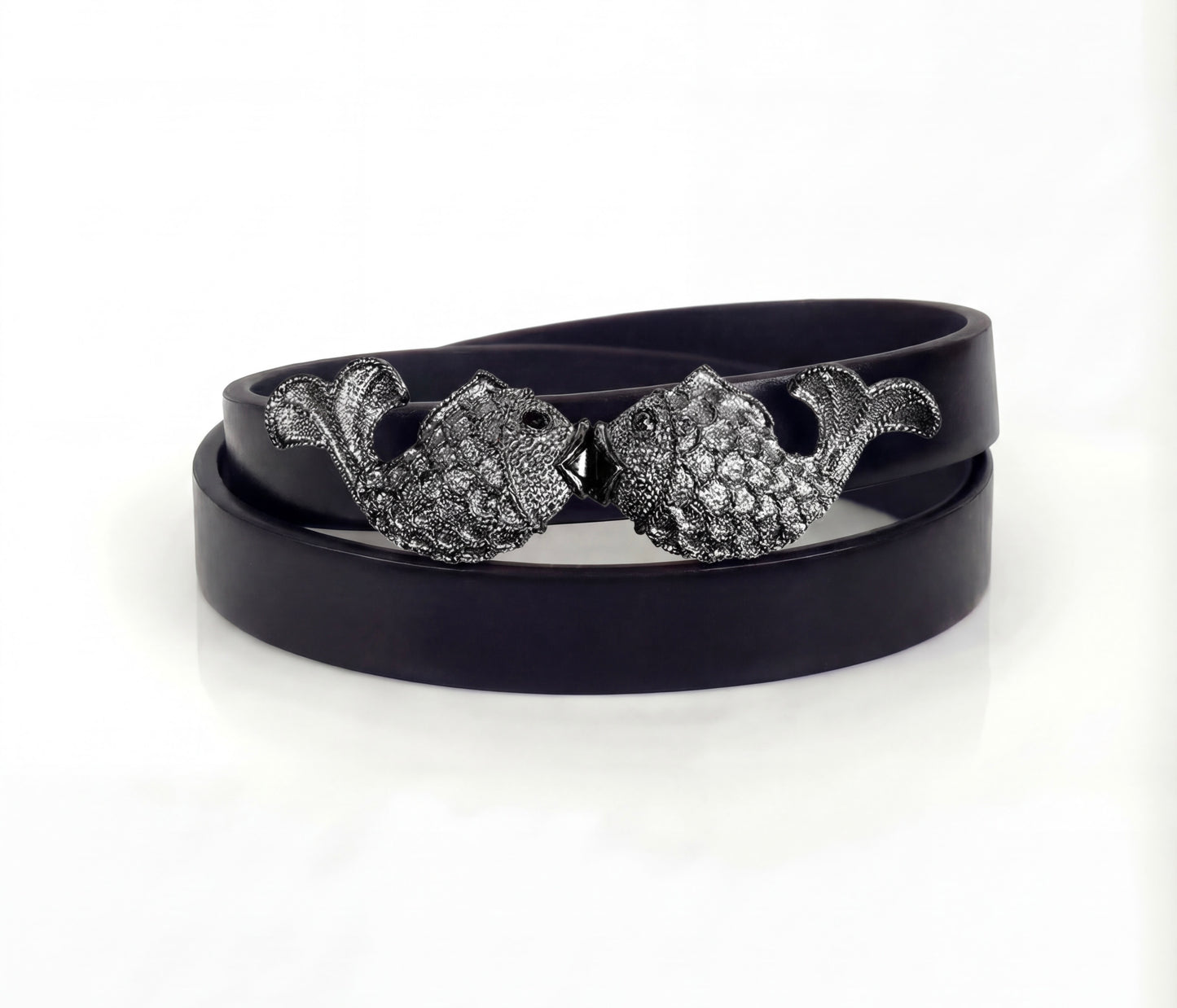 Mimi di N Kissing Fishes silver Vintage Buckle, circa. 1976 - Animal Collection