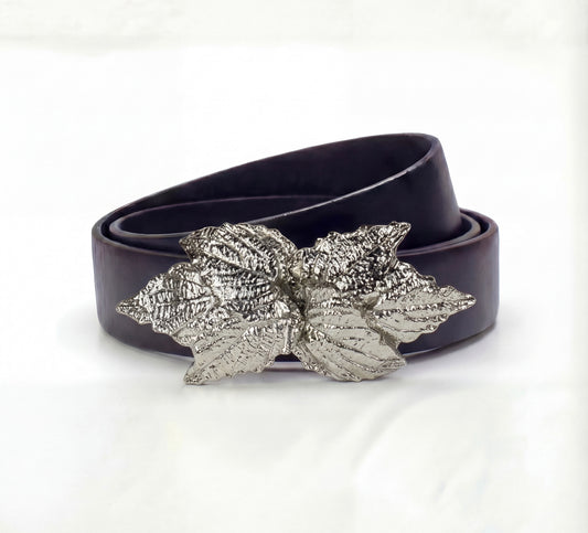 Mimi di N Silver Leaves Vintage buckle, circa. 1985 - Leaves Collection