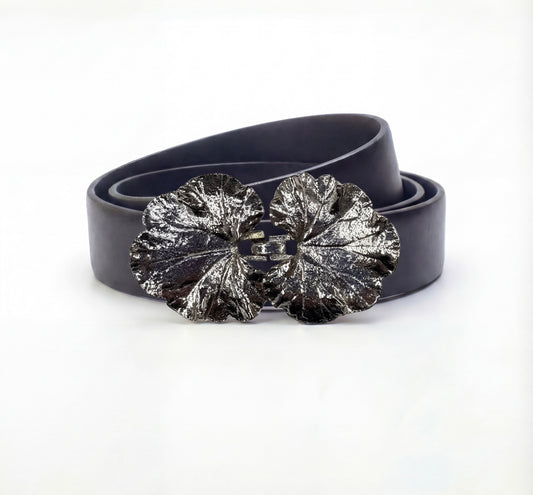 Mimi di N Ginqko leaves silver Vintage buckle, circa. 1981 - Leaves Collection