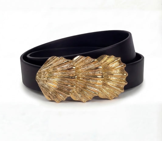 Douglas Paquette Large trio shells Vintage buckle, circa. 1980s - Seashells Collection