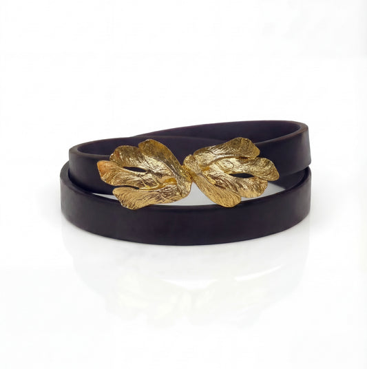 Mimi di N Lily Pad 3 Leaves Vintage Buckle, circa. 1974 - Leaves Collection