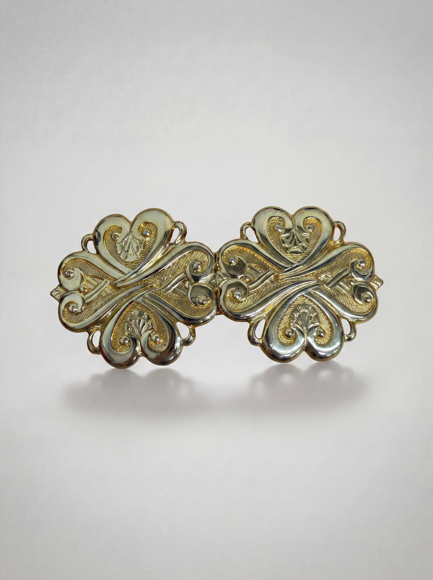 Paquette Heart clover vintage buckle, circa 1980s - Flower collection