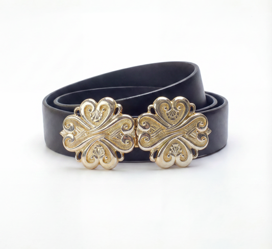 Paquette Heart clover vintage buckle, circa 1980s - Flower collection