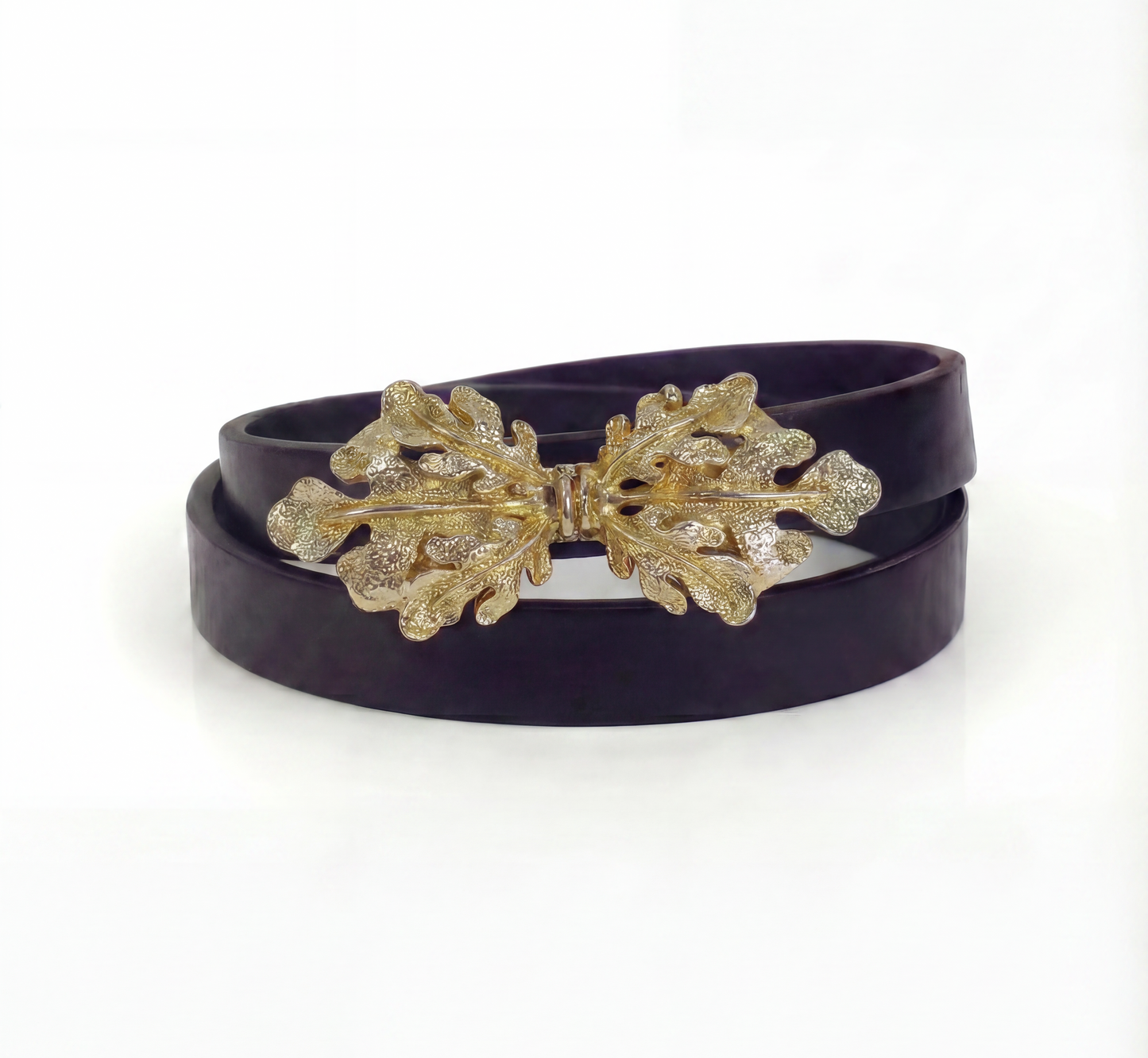 No branded triple leave Vintage buckle, circa 1980s - Leaves collection