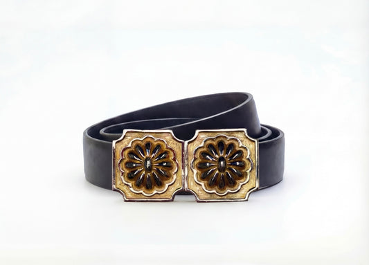 Mimi di N abstract square flower Vintage buckle, circa. 1977 - Lunar New Year Collection