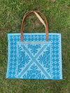 HANDWOVEN ARTISINAL TOTE - TURQUOISE