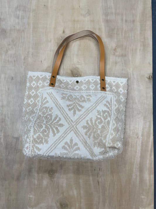 HANDWOVEN ARTISINAL TOTE - ECRU