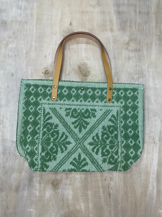 HANDWOVEN ARTISINAL TOTE - GREEN