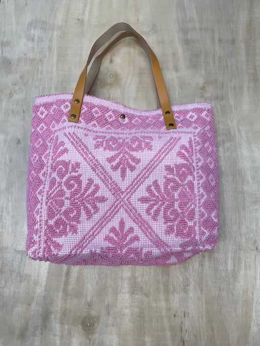 HANDWOVEN ARTISINAL TOTE - PINK