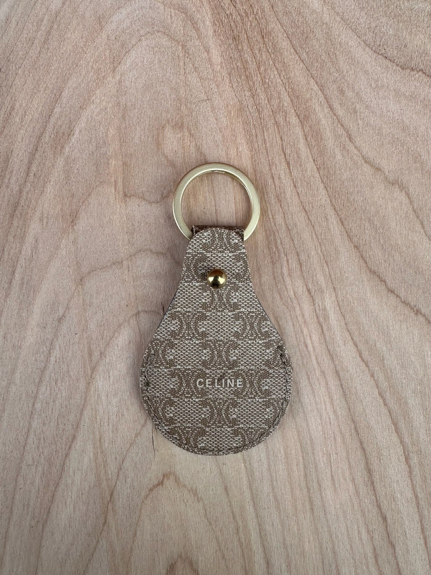 AIRTAG HOLDER UPCYCLED VINTAGE MONOGRAM BEIGE