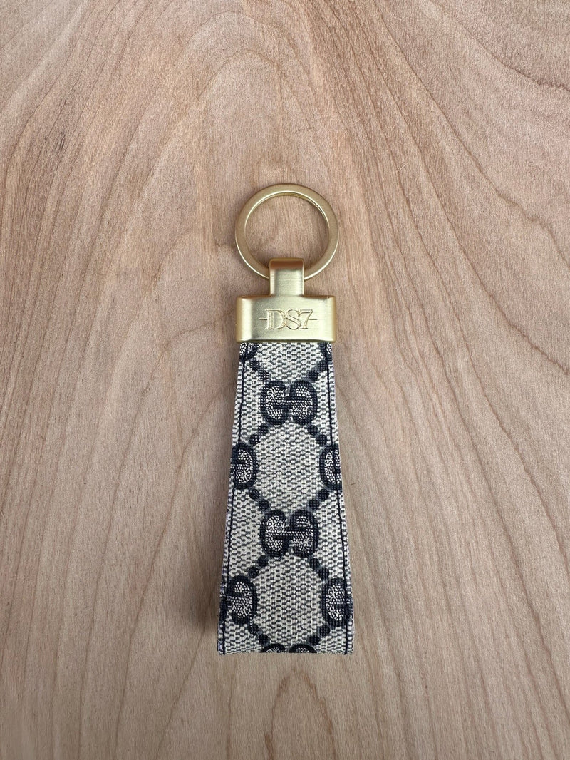 KEY HOLDER UPCYCLED VINTAGE MONOGRAM NAVY