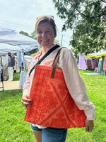 HANDWOVEN ARTISINAL TOTE - ORANGE
