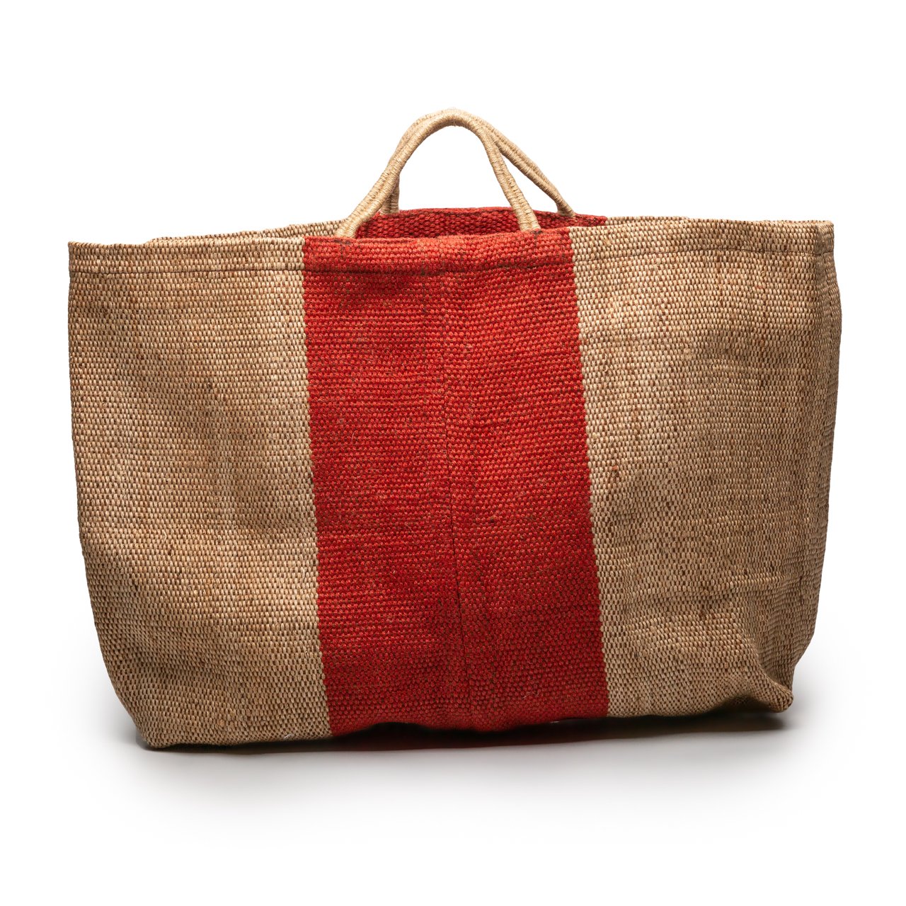 Extra Large Jute Poresh Hold-all Wide Red Stripe