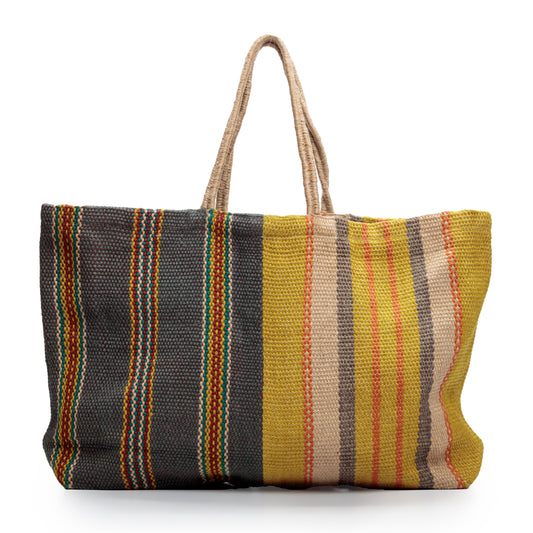 Long Handled Extra Large Jute Poresh Grey/Yellow