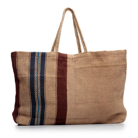 Long Handled Extra Large Jute Poresh Natural/Brown/Blue