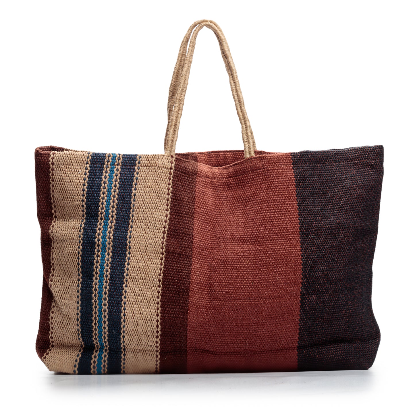 Long Handled Extra Large Jute Poresh Brown/Blue