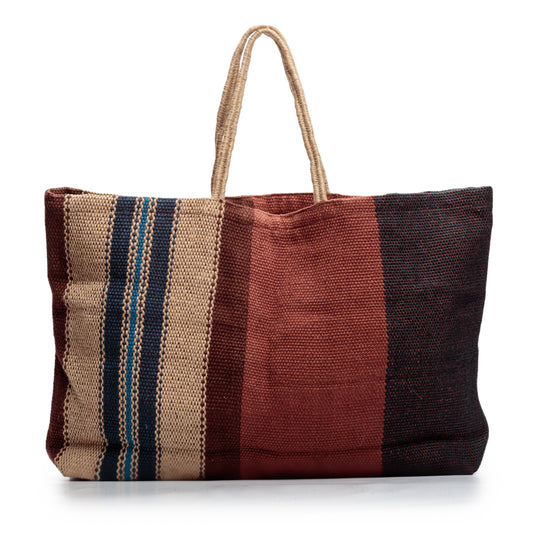 Long Handled Extra Large Jute Poresh Brown/Blue