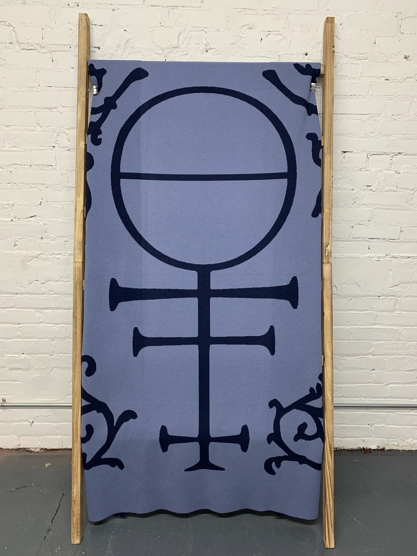 ETERNA WOOL BLANKET - NAVY & LIGHT BLUE