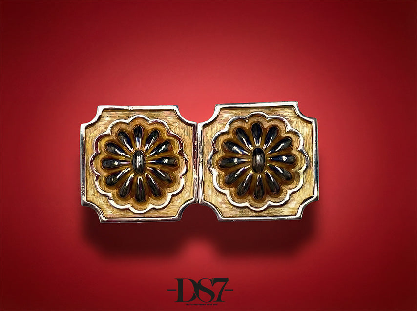 Mimi di N abstract square flower Vintage buckle, circa. 1977 - Lunar New Year Collection