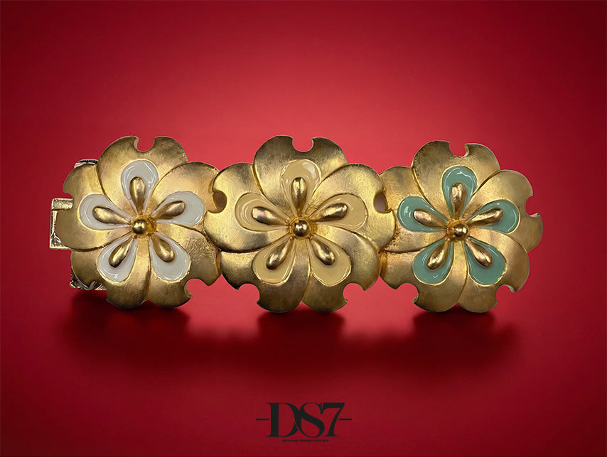 Mimi di N Triple flowers Vintage buckle, circa. 1992 - Lunar New Years Collection