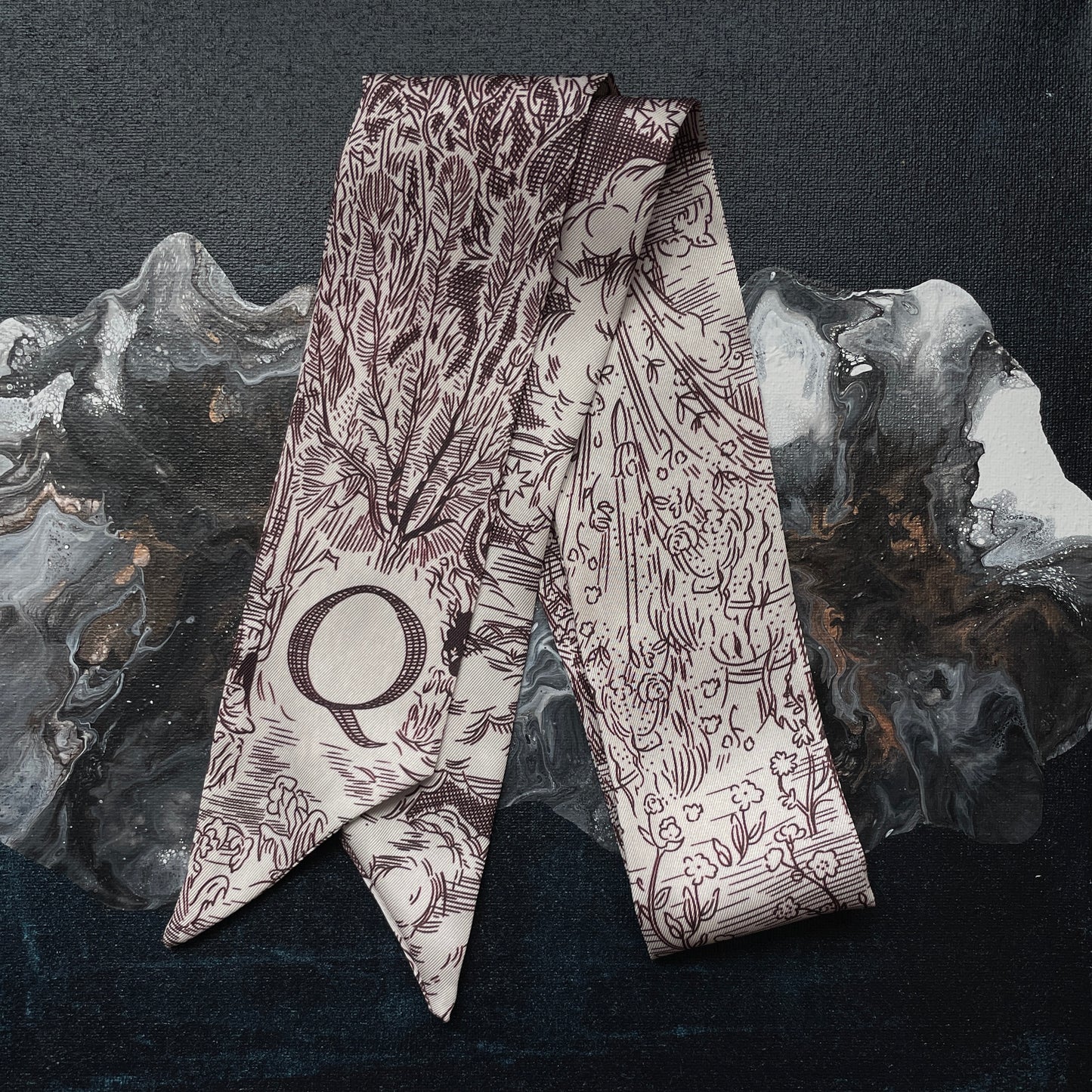 MONOGRAM SKINNY SCARF Q