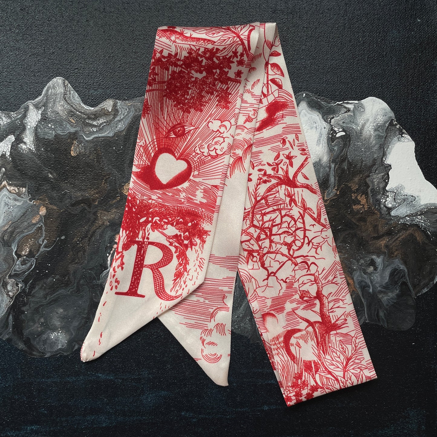 MONOGRAM SKINNY SCARF R