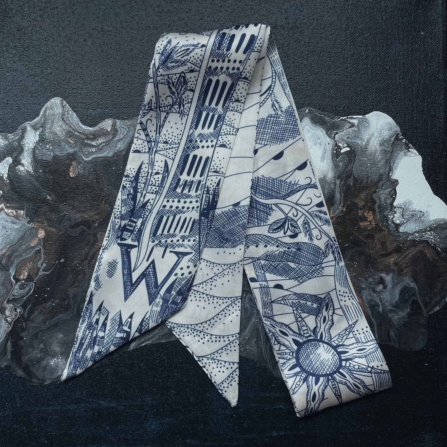 MONOGRAM SKINNY SCARF W