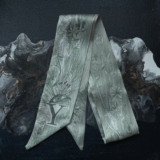 MONOGRAM SKINNY SCARF Y