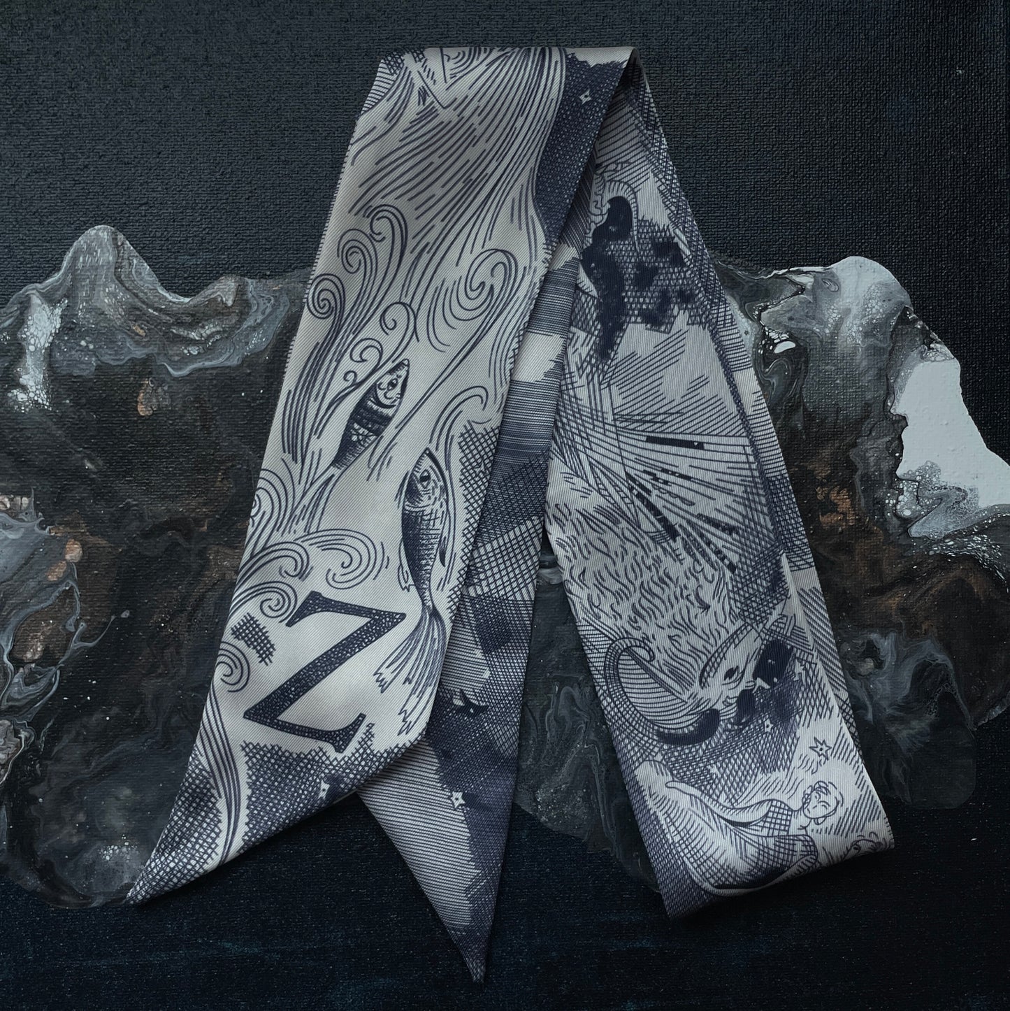 MONOGRAM SKINNY SCARF Z