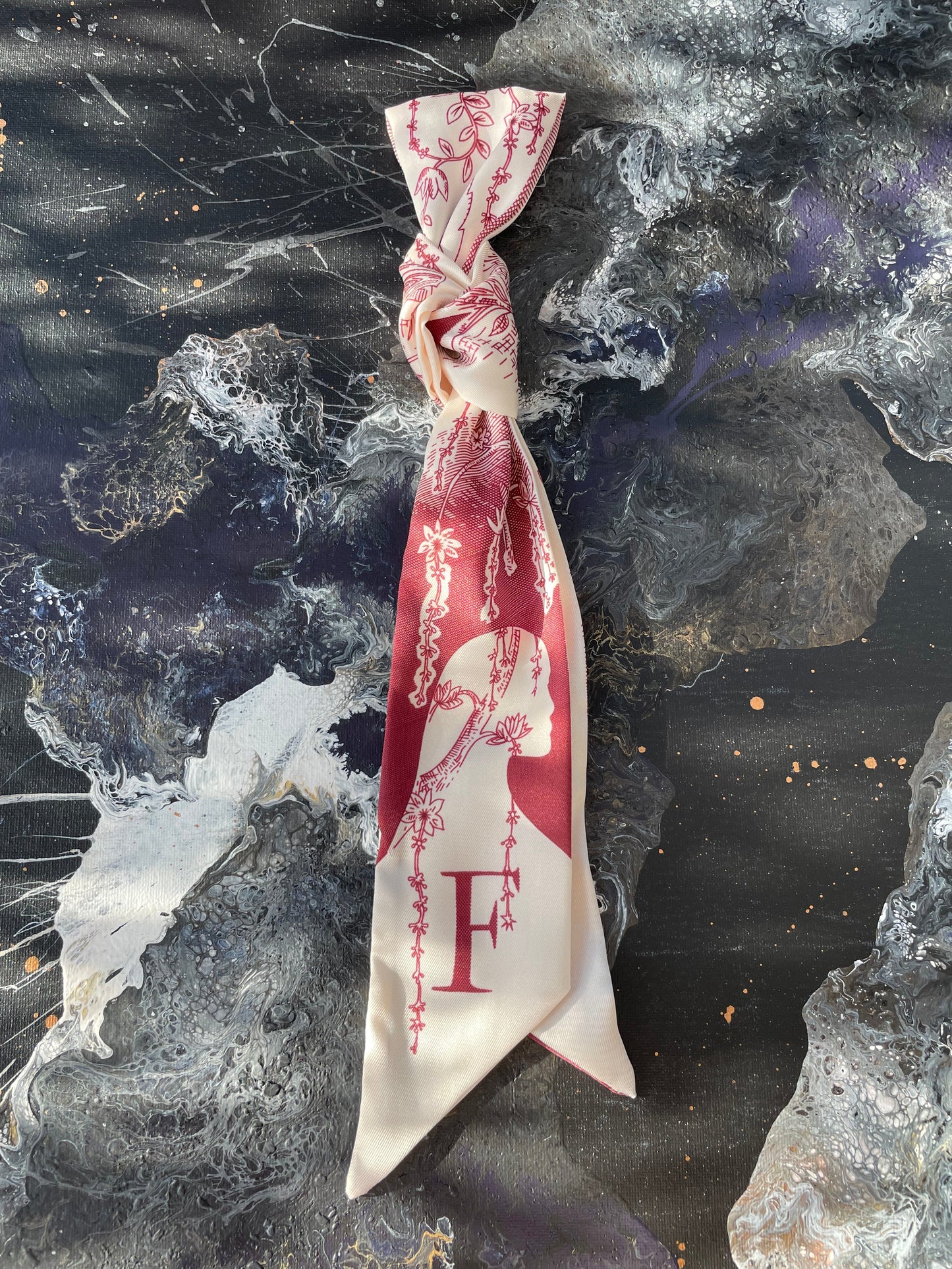 MONOGRAM SKINNY SCARF F