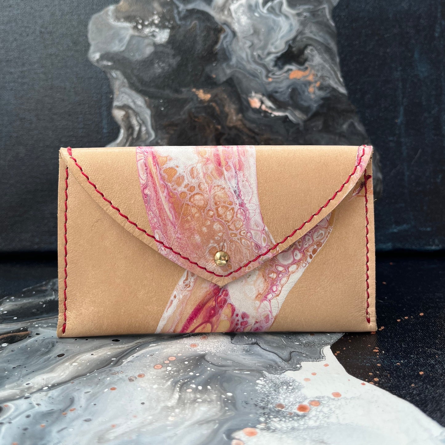 Envelope Wallet Leather Raspberry