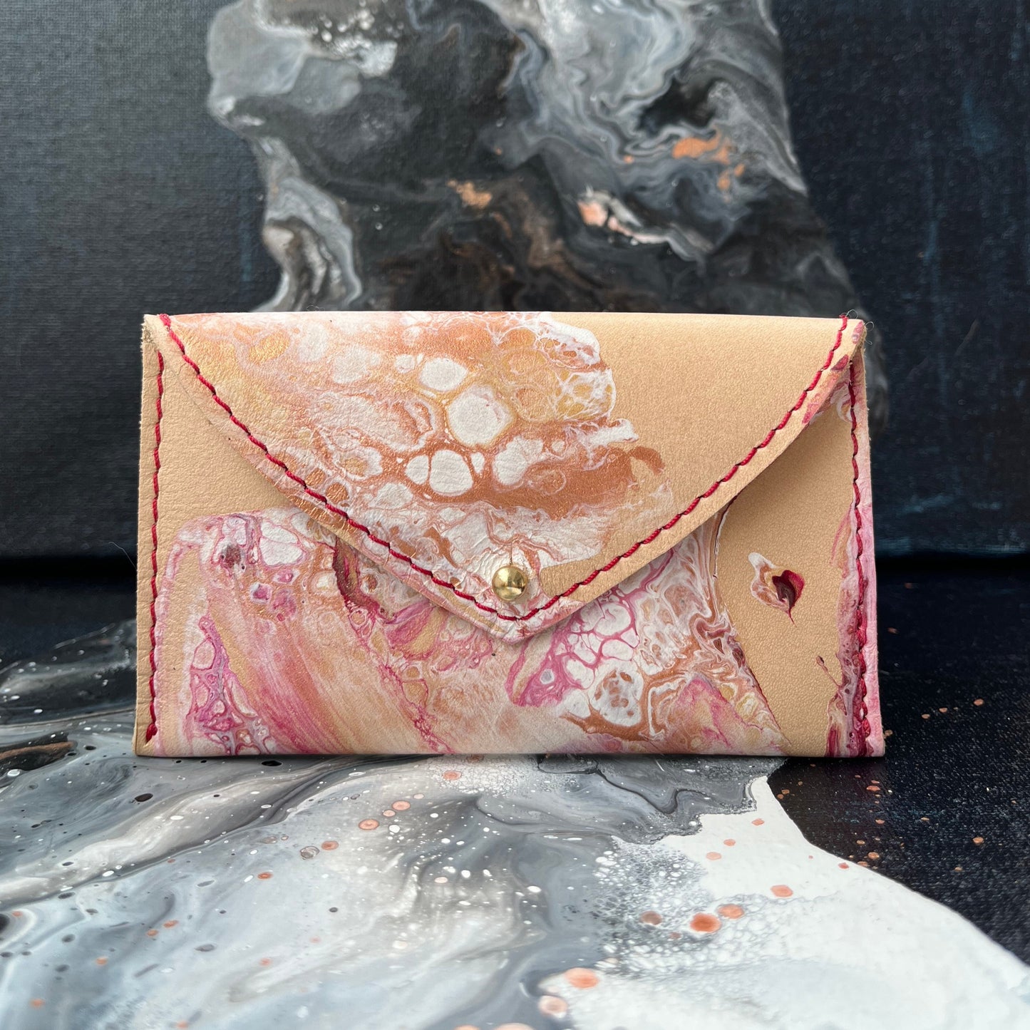 Envelope Wallet Leather Rosegold