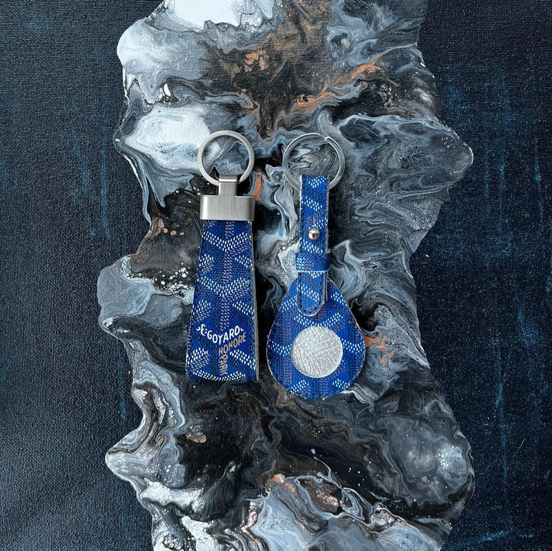 KEYRING UPCYCLED VINTAGE GOYARDParis MONOGRAM